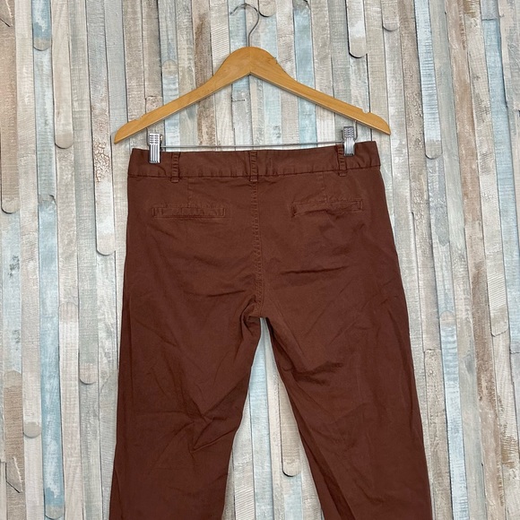 Nili Lotan 4 Rust Brown East Hampton Pants Slim Fit Ankle Trouser Raw Hem $345 - Picture 6 of 12